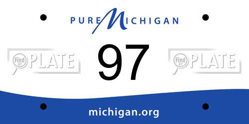 97 Michigan License Plate