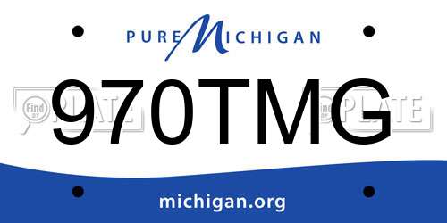 970TMG Michigan License Plate
