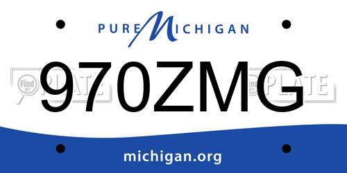 970ZMG Michigan License Plate