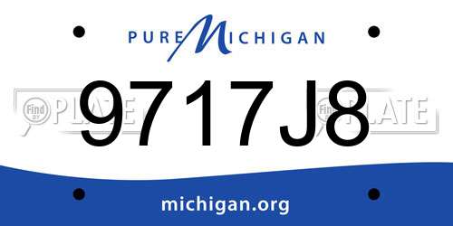9717J8 Michigan License Plate
