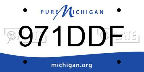 971DDF Michigan License Plate