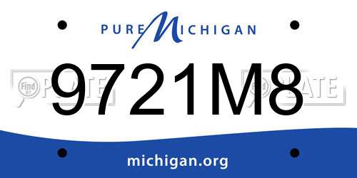 9721M8 Michigan License Plate