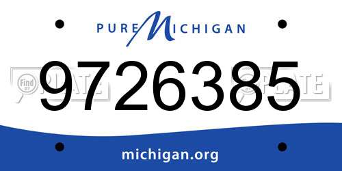 9726385 Michigan License Plate