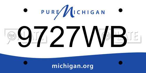 9727WB Michigan License Plate