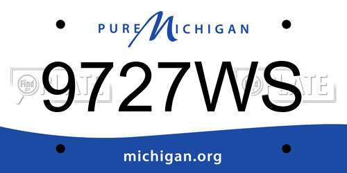 9727WS Michigan License Plate