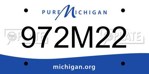 972M22 Michigan License Plate