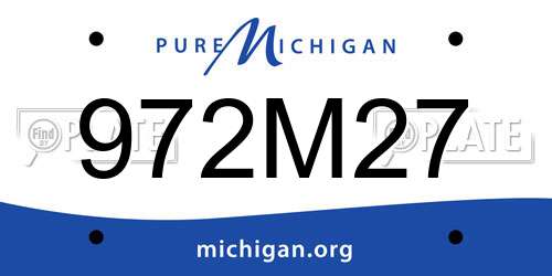 972M27 Michigan License Plate