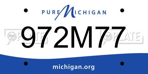 972M77 Michigan License Plate