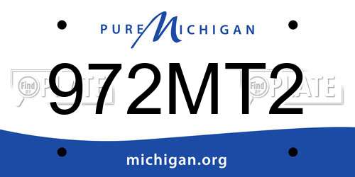 972MT2 Michigan License Plate