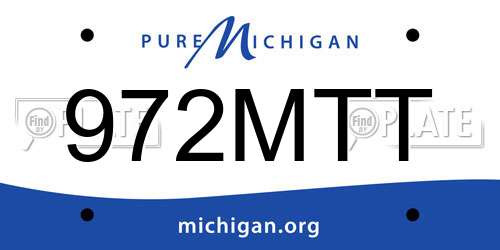 972MTT Michigan License Plate