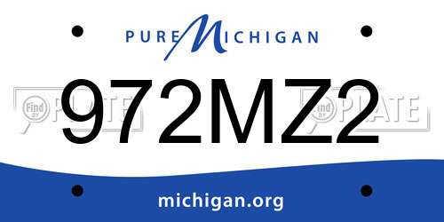 972MZ2 Michigan License Plate