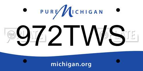 972TWS Michigan License Plate
