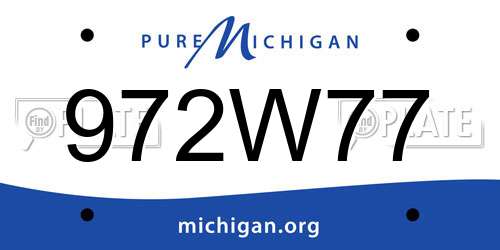 972W77 Michigan License Plate