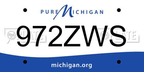 972ZWS Michigan License Plate