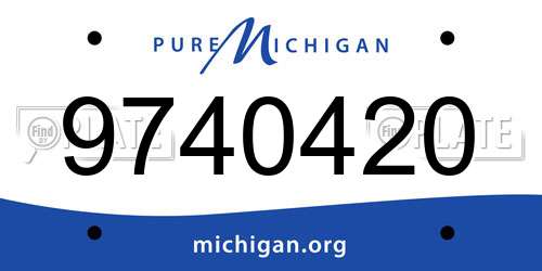 9740420 Michigan License Plate
