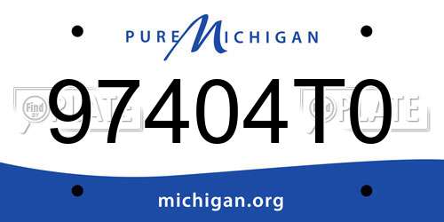 97404T0 Michigan License Plate