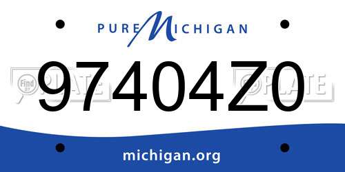 97404Z0 Michigan License Plate