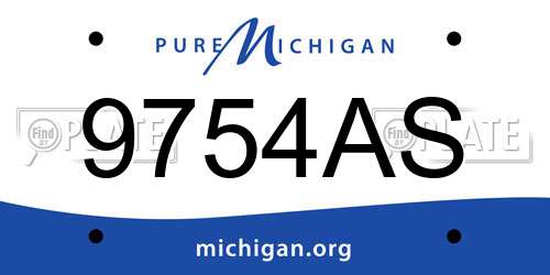 9754AS Michigan License Plate
