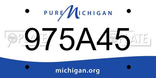 975A45 Michigan License Plate