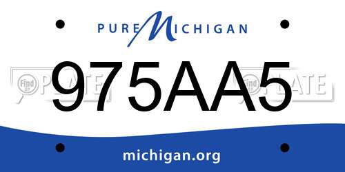 975AA5 Michigan License Plate