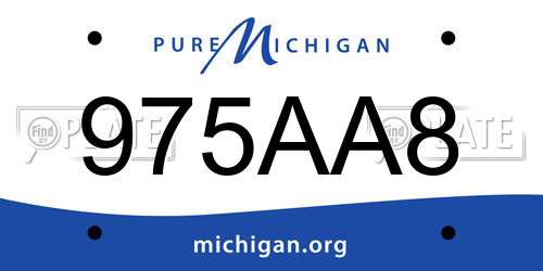 975AA8 Michigan License Plate