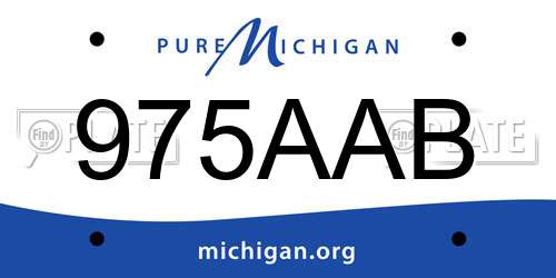 975AAB Michigan License Plate