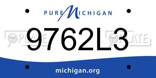 9762L3 Michigan License Plate