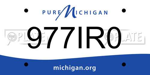 977IR0 Michigan License Plate