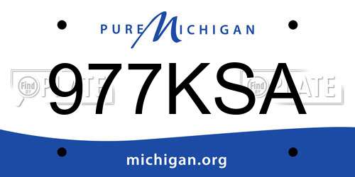 977KSA Michigan License Plate
