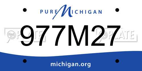 977M27 Michigan License Plate