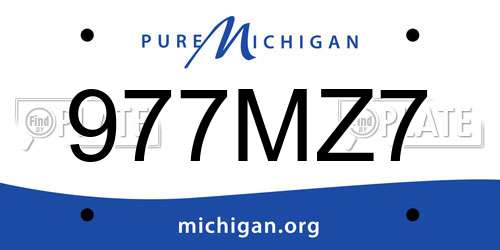 977MZ7 Michigan License Plate
