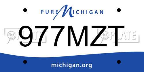 977MZT Michigan License Plate