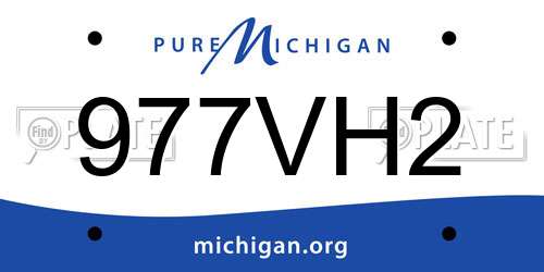 977VH2 Michigan License Plate