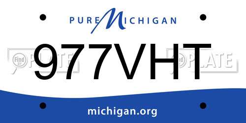 977VHT Michigan License Plate