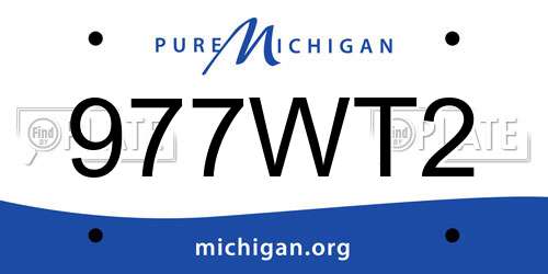 977WT2 Michigan License Plate