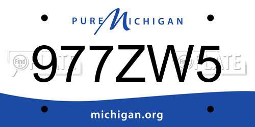 977ZW5 Michigan License Plate