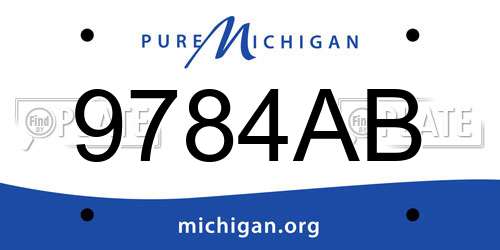 9784AB Michigan License Plate