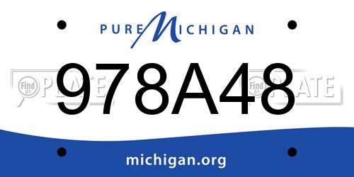 978A48 Michigan License Plate