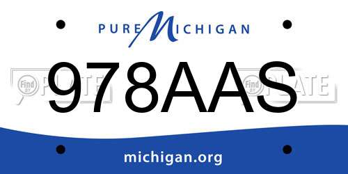 978AAS Michigan License Plate