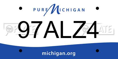 97ALZ4 Michigan License Plate