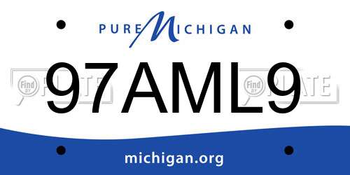 97AML9 Michigan License Plate