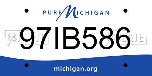 97IB586 Michigan License Plate