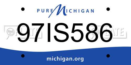 97IS586 Michigan License Plate