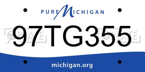 97TG355 Michigan License Plate