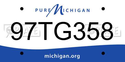 97TG358 Michigan License Plate