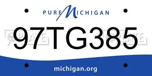 97TG385 Michigan License Plate