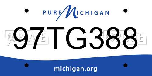 97TG388 Michigan License Plate