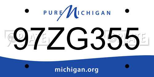 97ZG355 Michigan License Plate