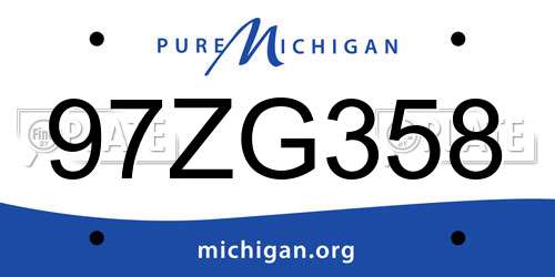 97ZG358 Michigan License Plate