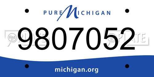 9807052 Michigan License Plate
